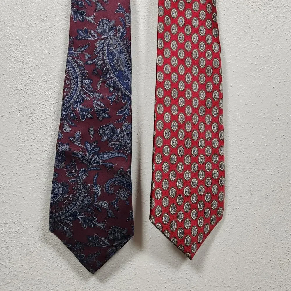 Christian Dior Silk Ties Lot of 2 Vintage 90s Paisley USA Made